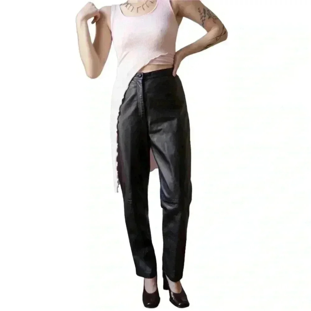 Brooks Brothers Black 100% Leather Pant